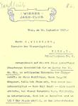 1907-09-13 Wiener Jagdclub, Anstellung von Anton Wildgans