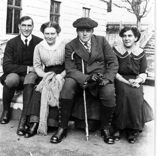1912, 16a, Anton Wildgans mit Alfred und Marietta Windbichler, Anna Stirner, Mönichkirchen