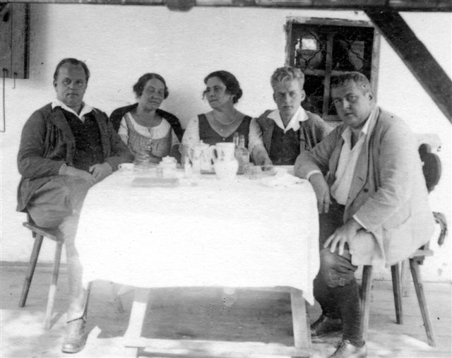 1931, 46a, Anton Wildgans am Schriebl, mit Maria Kranz, Anna Hansa, Fritz, Joseph Marx
