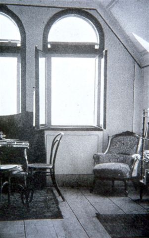 1911-1913, 82,  Hotel Windbichler in Mönichkirchen, Wohn- und Arbeitsstätte von Anton Wildgans, Arbeitszimmer