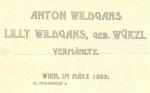 1909 Hochzeitsanzeige von Anton und Lilly Wildgans