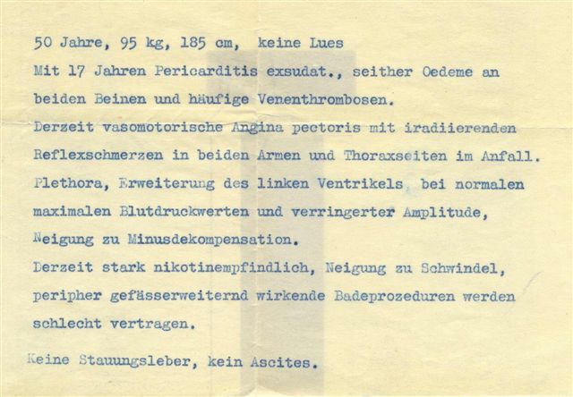 1931, Ärztlicher Befund für Anton Wildgans
