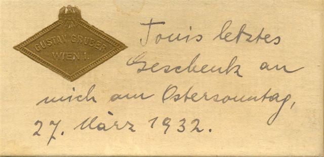 1932-03-27, Vistitenkarten für Lilly, Letztes Geschenk von Anton Wildgans an Lilly